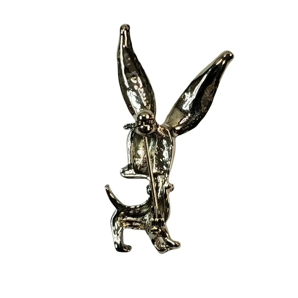 Small Unmarked Silver Tone Dog, Donkey, Reindeer Pin Brooch